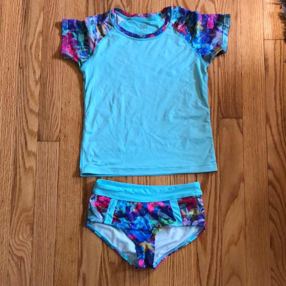 Athleta Girl swim shirt and bikini bottom 7/ small